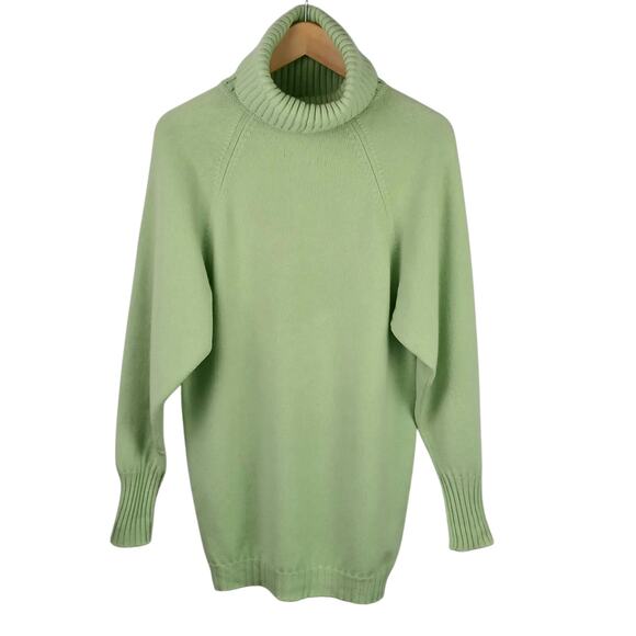 Cashmere Cashmere Scotland SZ M 100% Cashmere Turtle Neck Sweater Celery Green - Picture 2 of 5